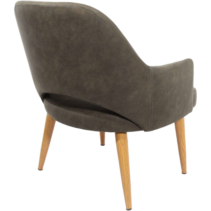 Durafurn BonBon Armchair - Metal Timber Image Natural Oak /Charcoal Fabric Shell