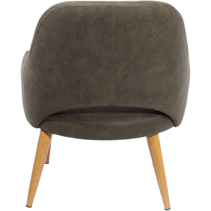 Durafurn BonBon Armchair - Metal Timber Image Natural Oak /Charcoal Fabric Shell