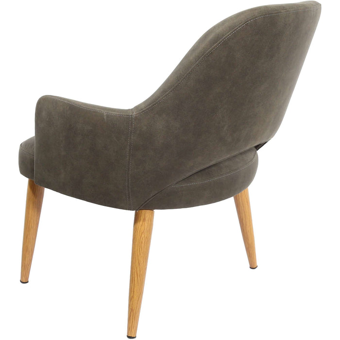 Durafurn BonBon Armchair - Metal Timber Image Natural Oak /Charcoal Fabric Shell