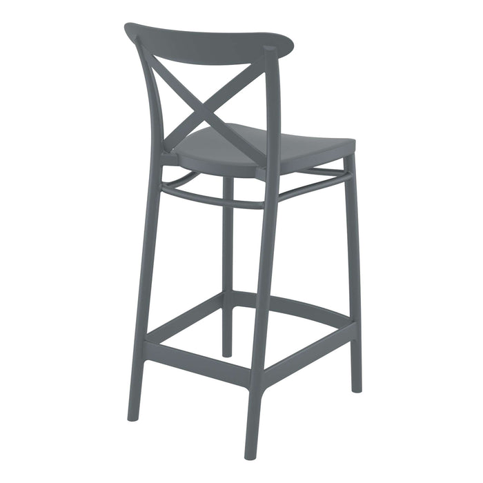 Siesta Cross Bar Stool 65cm (Counter Height) - Anthracite