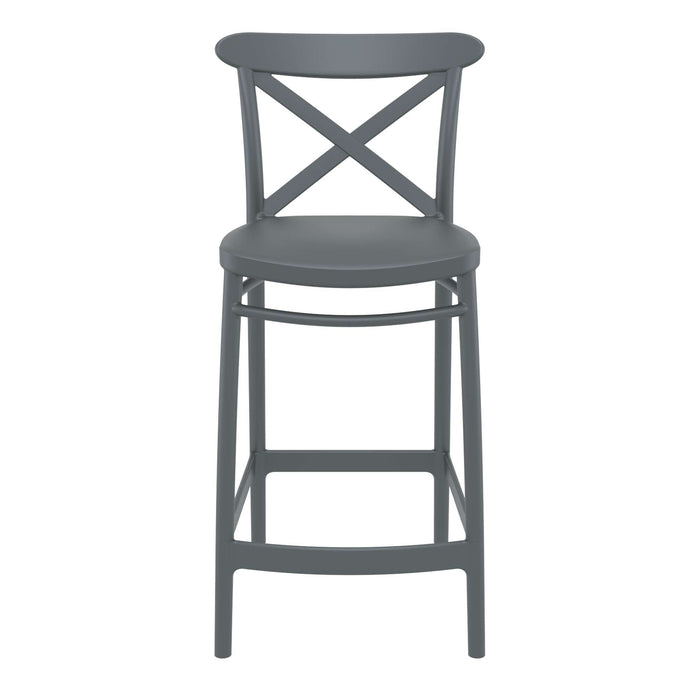 Siesta Cross Bar Stool 65cm (Counter Height) - Anthracite