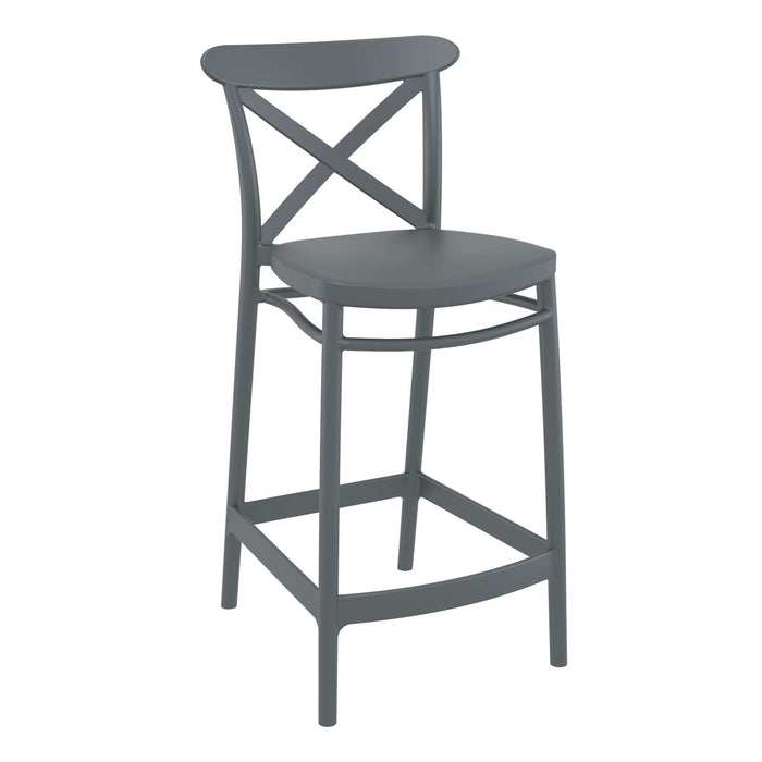 Siesta Cross Bar Stool 65cm (Counter Height) - Anthracite