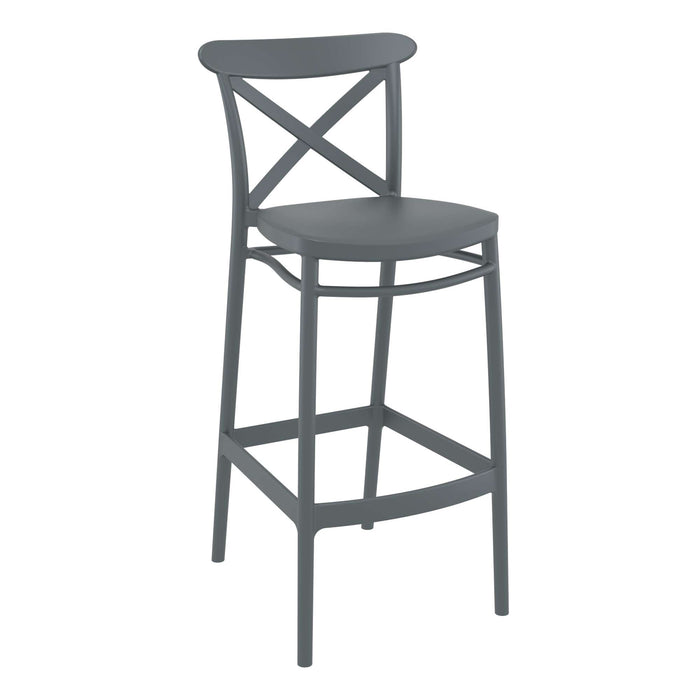 Siesta Cross Bar Stool 75cm (Dry Bar Height) - Anthracite
