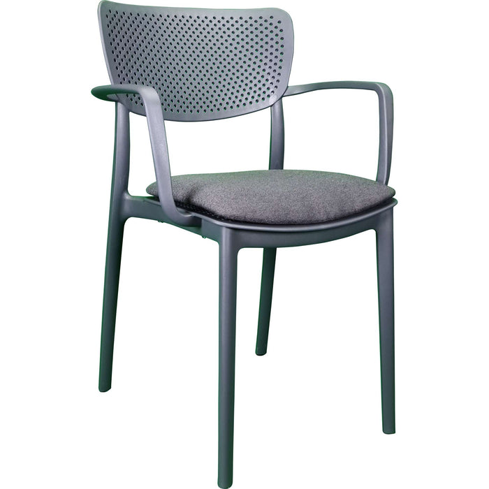 Siesta Loft Arm Chair - Anthracite with Taupe Fabric Cushion