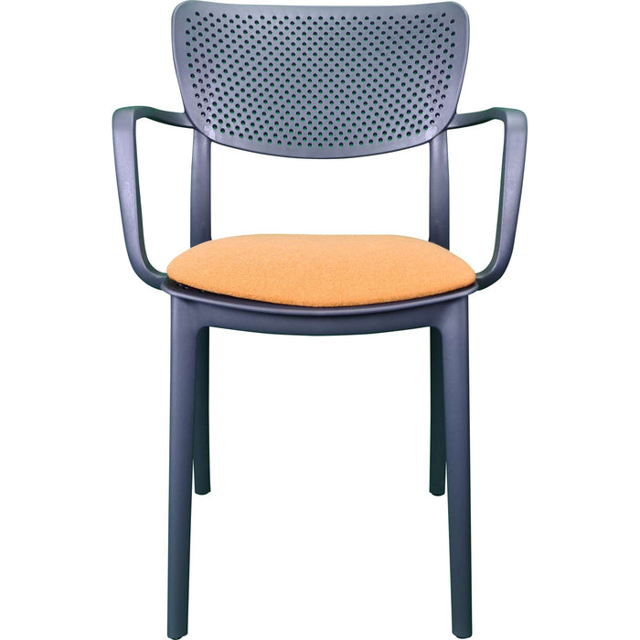 Siesta Loft Arm Chair - Anthracite with Orange Fabric Cushion