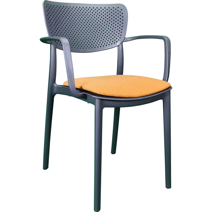 Siesta Loft Arm Chair - Anthracite with Orange Fabric Cushion
