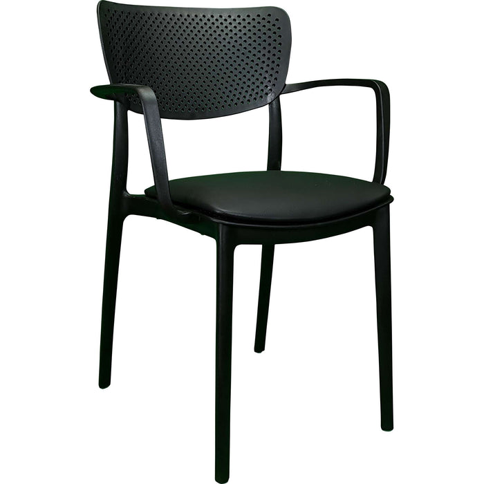 Siesta Loft Arm Chair - Black with Black Vinyl Cushion