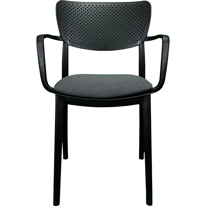 Siesta Loft Arm Chair - Black with Anthracite Fabric Cushion