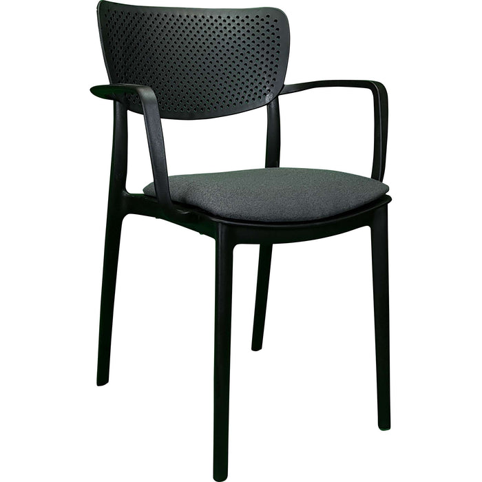 Siesta Loft Arm Chair - Black with Anthracite Fabric Cushion