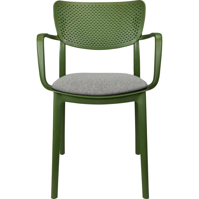 Siesta Loft Arm Chair - Olive Green with Taupe Fabric Cushion