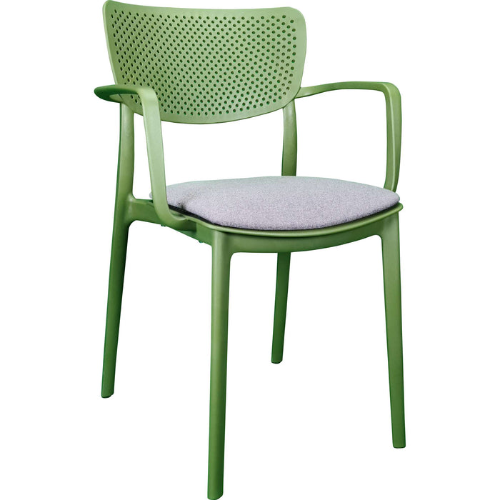 Siesta Loft Arm Chair - Olive Green with Taupe Fabric Cushion