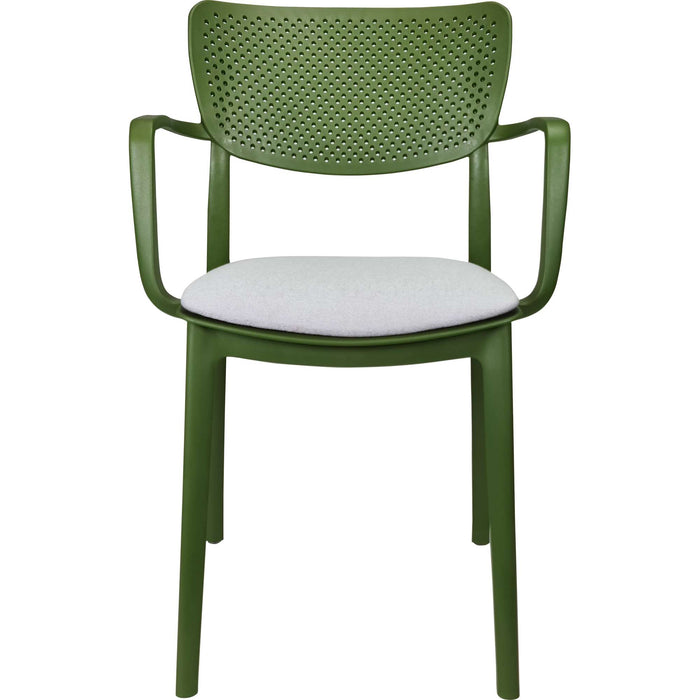 Siesta Loft Arm Chair - Olive Green with Light Grey Fabric Cushion