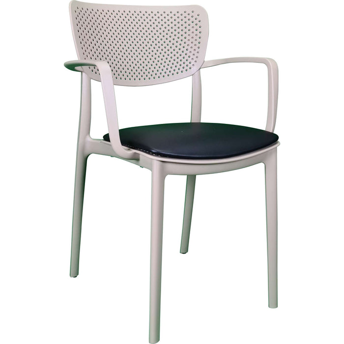 Siesta Loft Arm Chair - Taupe with Black Vinyl Cushion