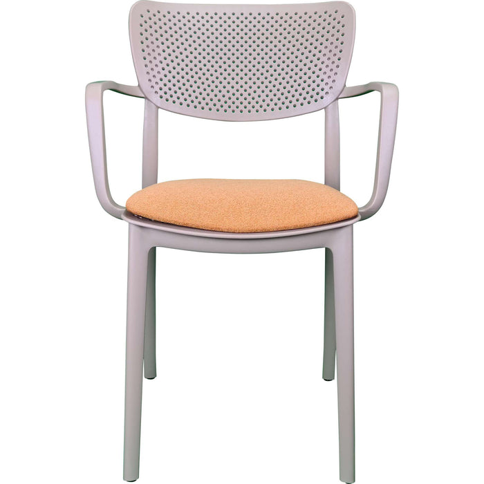 Siesta Loft Arm Chair - Taupe with Orange Fabric Cushion