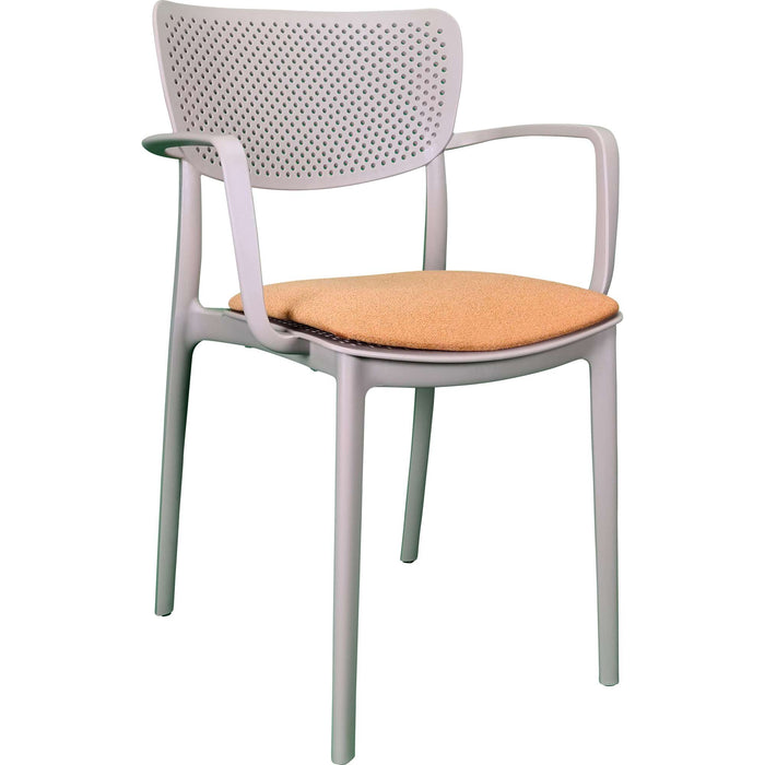 Siesta Loft Arm Chair - Taupe with Orange Fabric Cushion