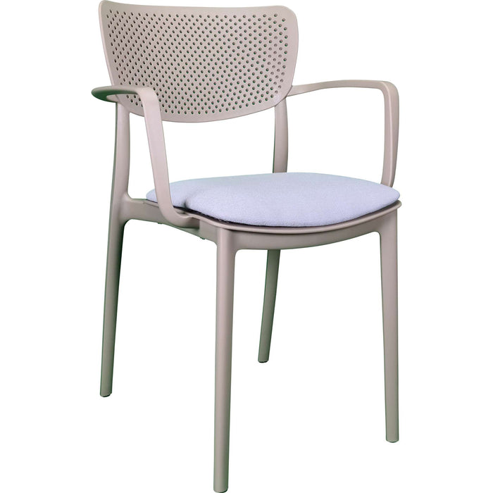 Siesta Loft Arm Chair - Taupe with Light Grey Fabric Cushion