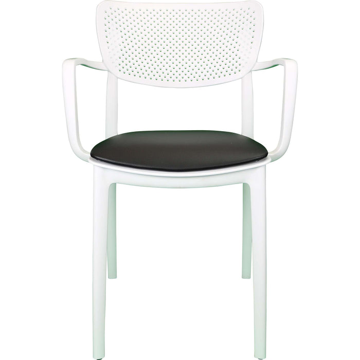 Siesta Loft Arm Chair - White with Black Vinyl Cushion