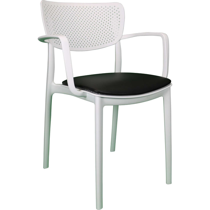 Siesta Loft Arm Chair - White with Black Vinyl Cushion