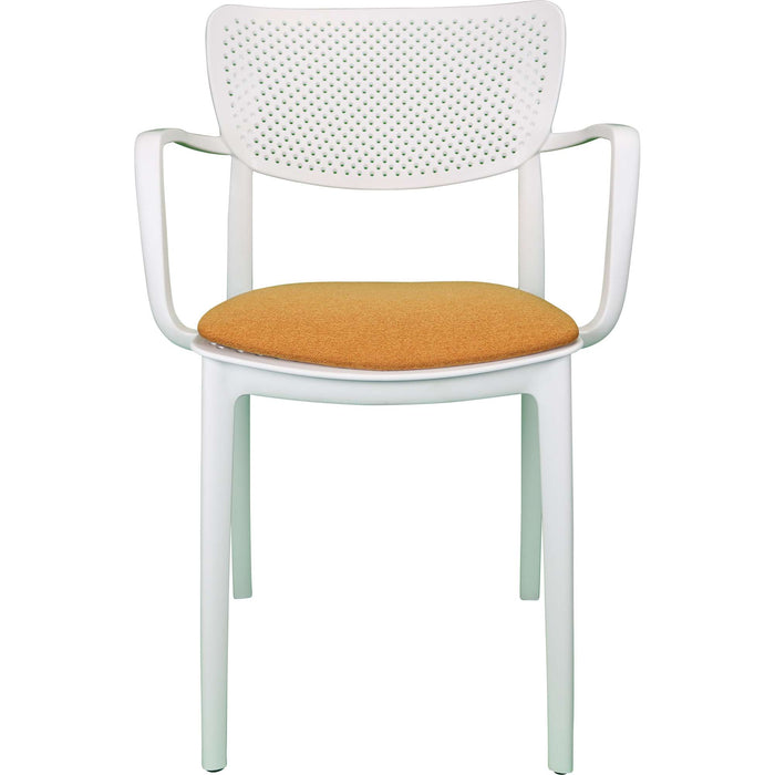 Siesta Loft Arm Chair - White with Orange Fabric Cushion