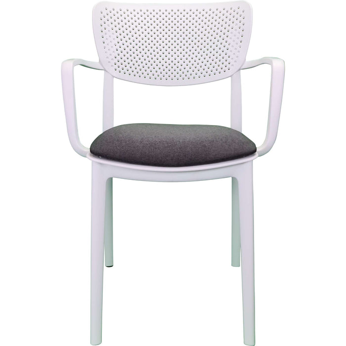 Siesta Loft Arm Chair - White with Anthracite Fabric Cushion