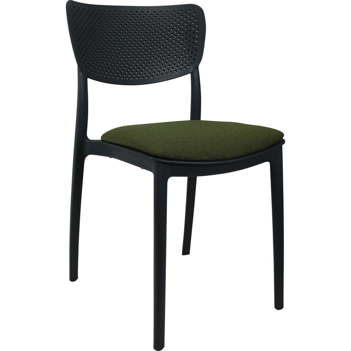 Siesta Lucy Chair - Anthracite with Olive Green Fabric Cushion