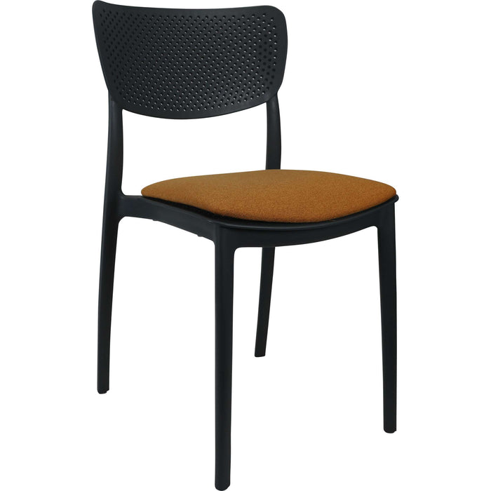 Siesta Lucy Chair - Anthracite with Orange Fabric Cushion