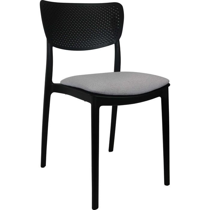 Siesta Lucy Chair - Black with Light Grey Fabric Cushion