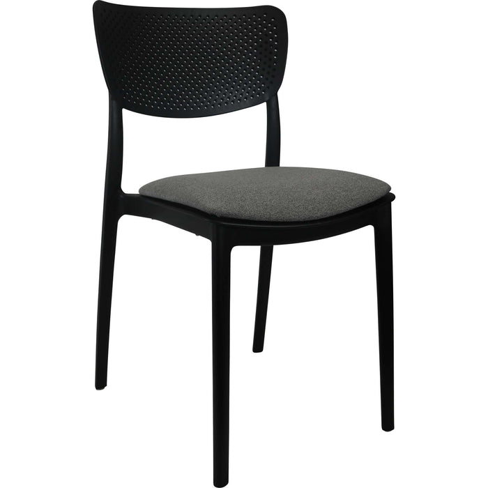 Siesta Lucy Chair - Black with Taupe Fabric Cushion