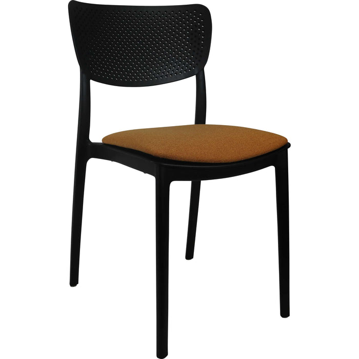 Siesta Lucy Chair - Black with Orange Fabric Cushion
