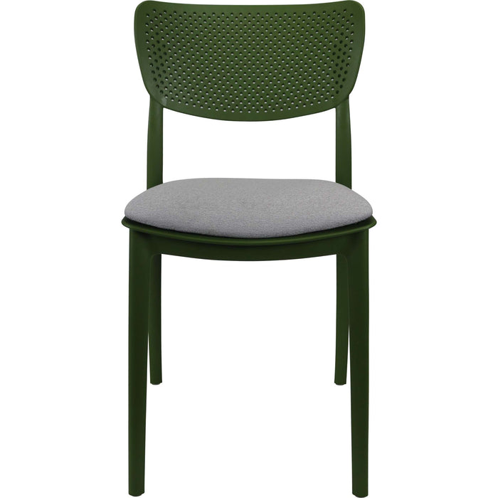 Siesta Lucy Chair - Olive Green with Light Grey Fabric Cushion