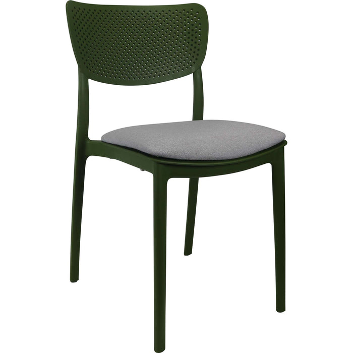 Siesta Lucy Chair - Olive Green with Light Grey Fabric Cushion