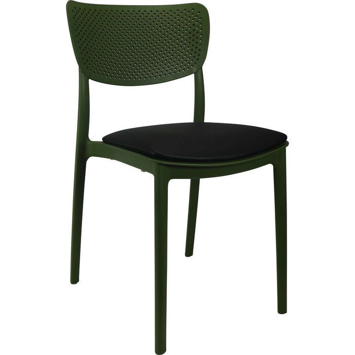 Siesta Lucy Chair - Olive Green with Black Vinyl Cushion