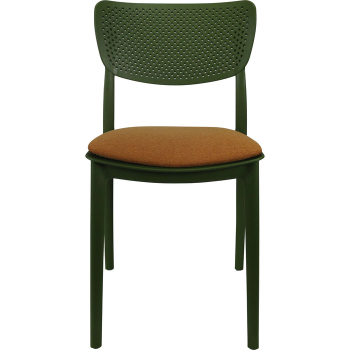 Siesta Lucy Chair - Olive Green with Orange Fabric Cushion