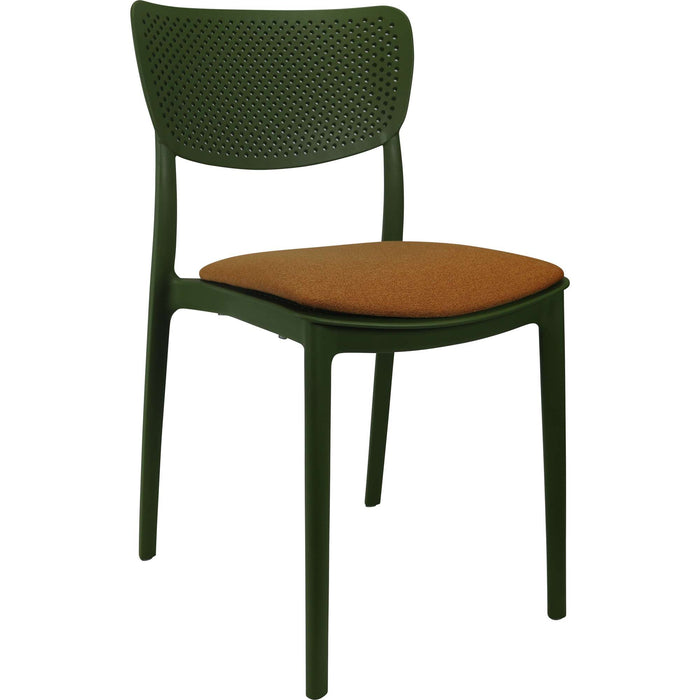 Siesta Lucy Chair - Olive Green with Orange Fabric Cushion