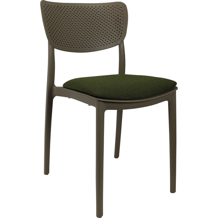 Siesta Lucy Chair - Taupe with Olive Green Fabric Cushion