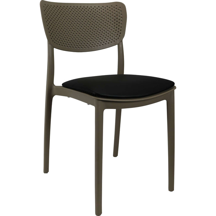 Siesta Lucy Chair - Taupe with Black Vinyl Cushion