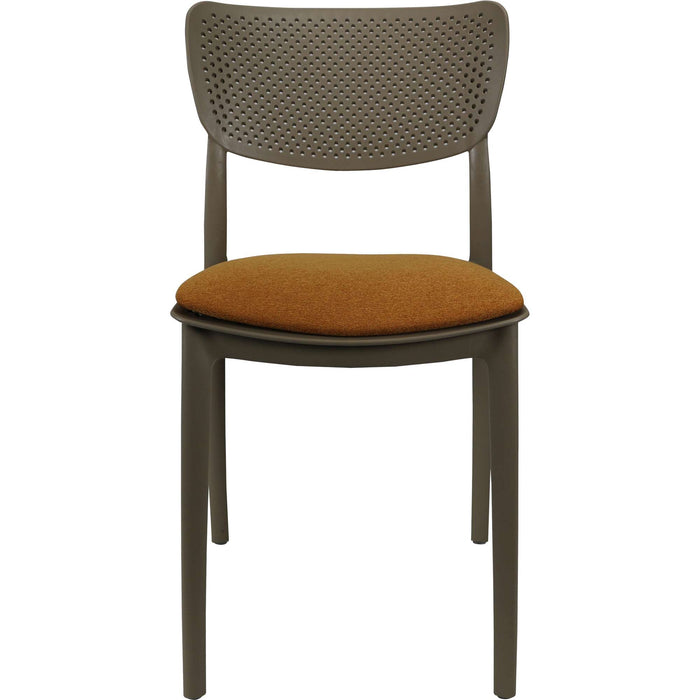 Siesta Lucy Chair - Taupe with Orange Fabric Cushion
