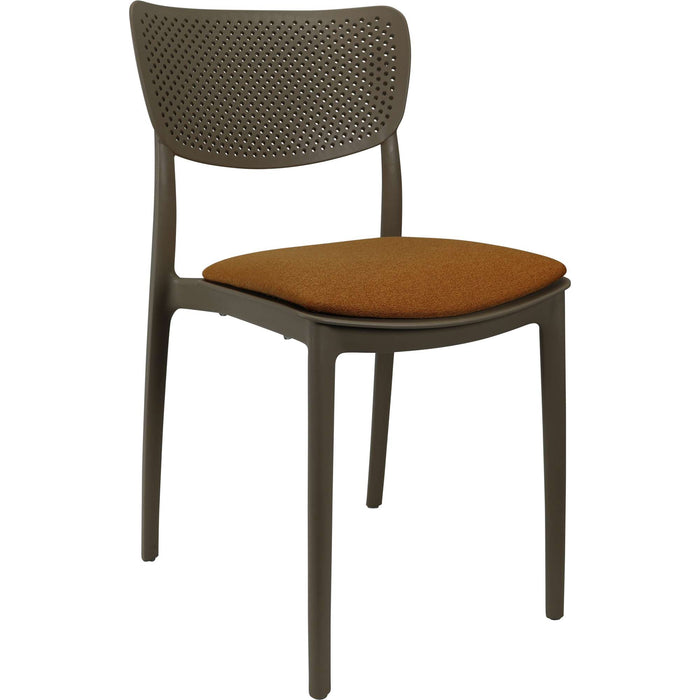 Siesta Lucy Chair - Taupe with Orange Fabric Cushion