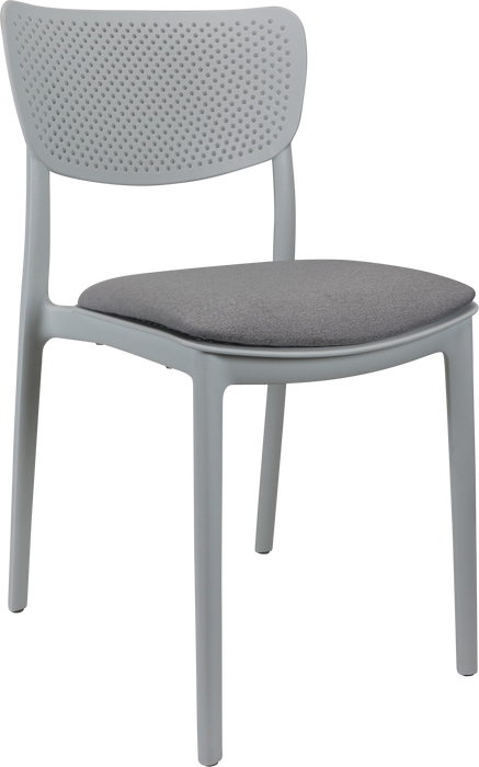 Siesta Lucy Chair - White with Taupe Fabric Cushion