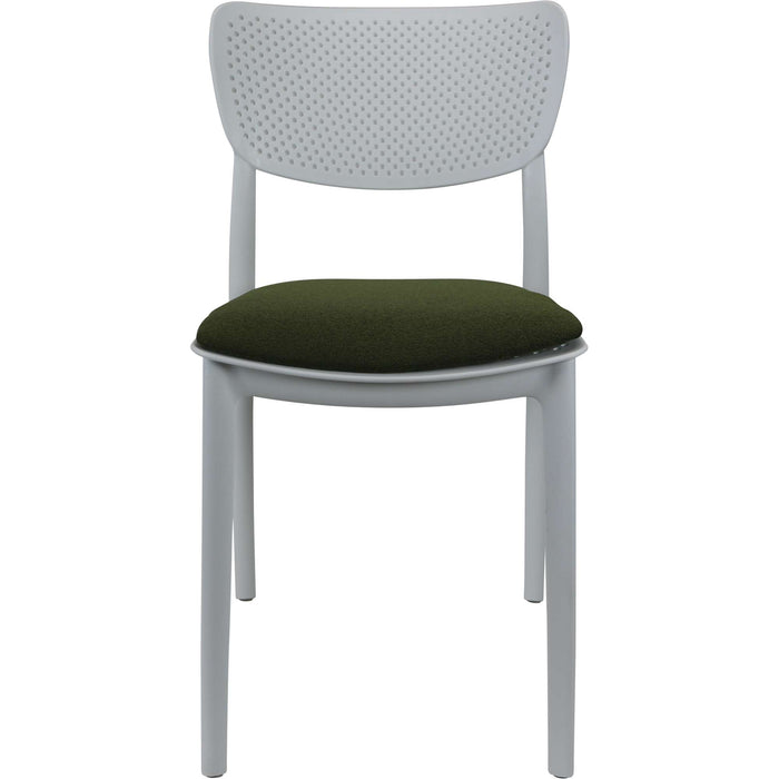 Siesta Lucy Chair - White with Olive Green Fabric Cushion