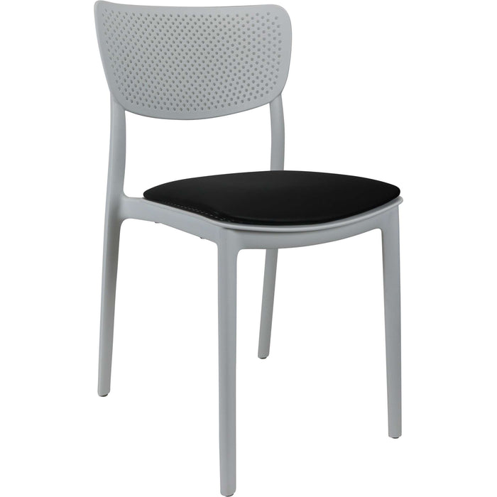 Siesta Lucy Chair - White with Black Vinyl Cushion