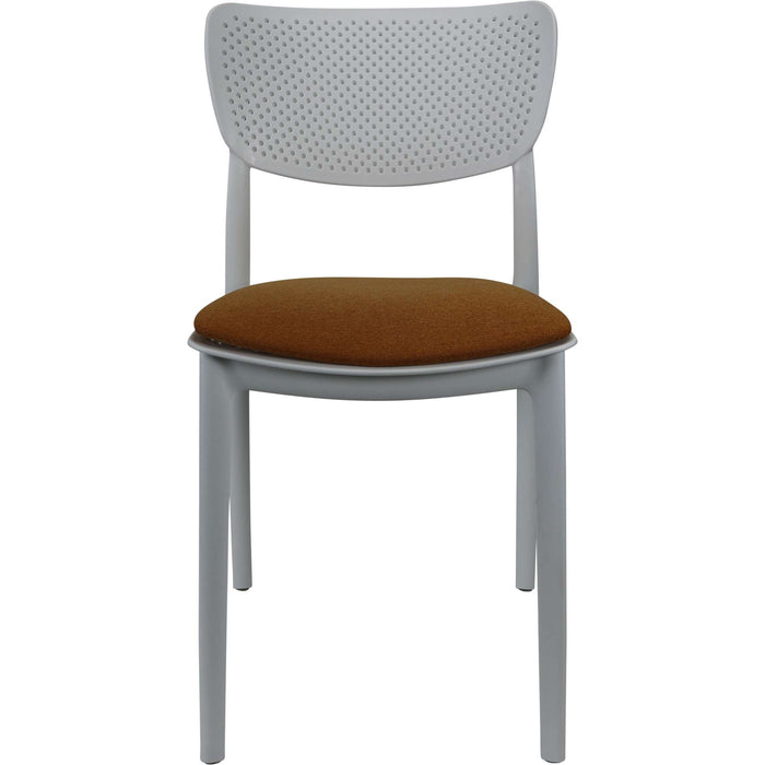 Siesta Lucy Chair - White with Orange Fabric Cushion