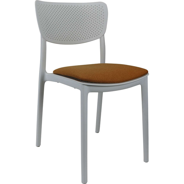 Siesta Lucy Chair - White with Orange Fabric Cushion