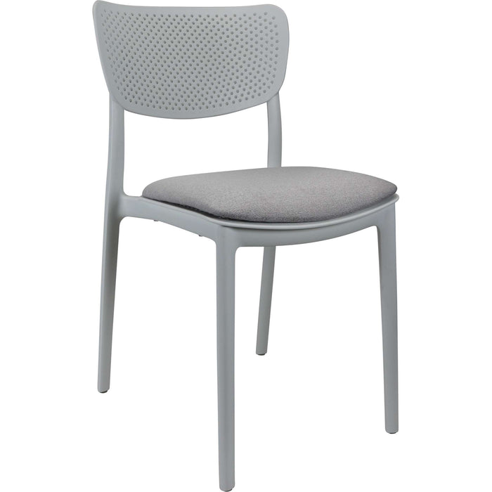 Siesta Lucy Chair - White with Light Grey Fabric Cushion