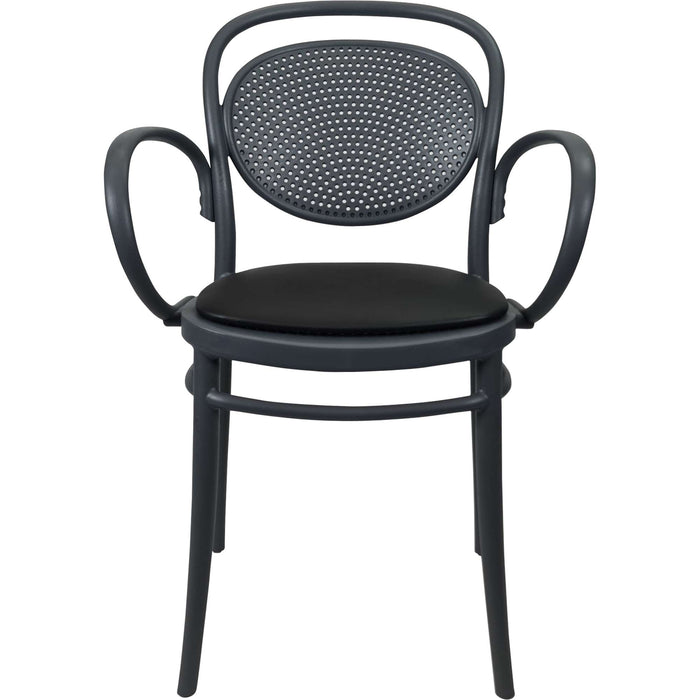 Siesta Marcel XL Arm Chair - Anthracite with Black Vinyl Cushion