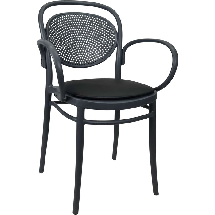Siesta Marcel XL Arm Chair - Anthracite with Black Vinyl Cushion