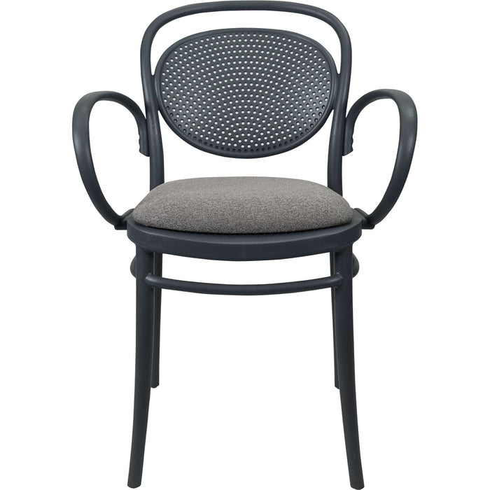 Siesta Marcel XL Arm Chair - Anthracite with Taupe Fabric Cushion
