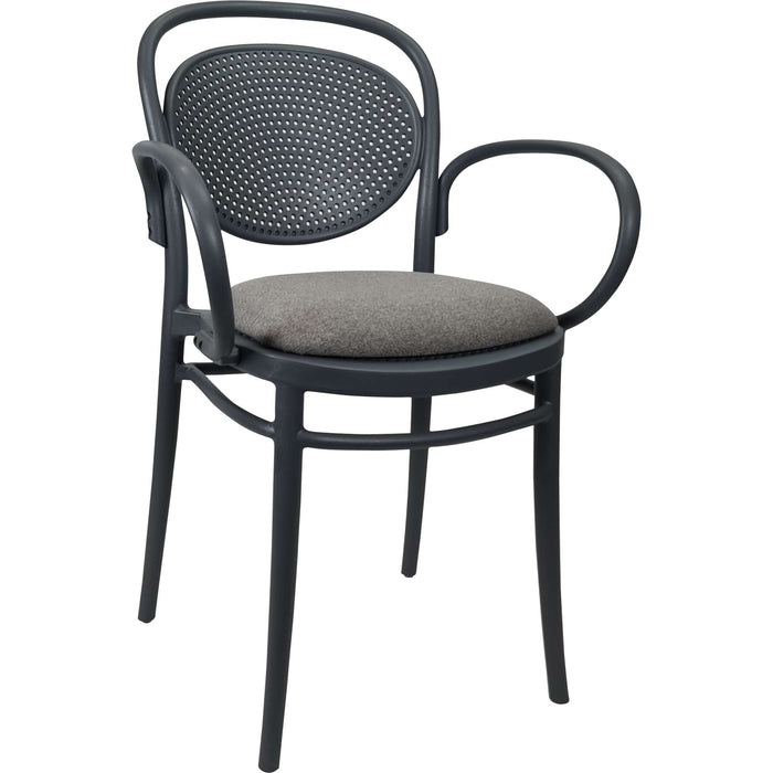 Siesta Marcel XL Arm Chair - Anthracite with Taupe Fabric Cushion