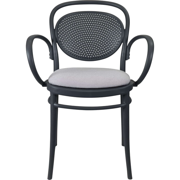Siesta Marcel XL Arm Chair - Anthracite with Light Grey Fabric Cushion