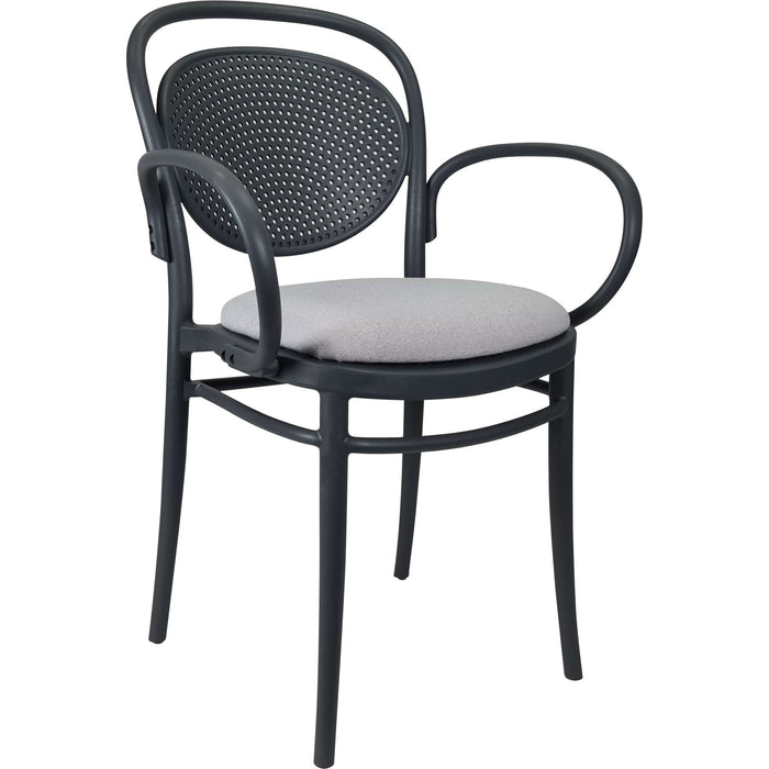 Siesta Marcel XL Arm Chair - Anthracite with Light Grey Fabric Cushion